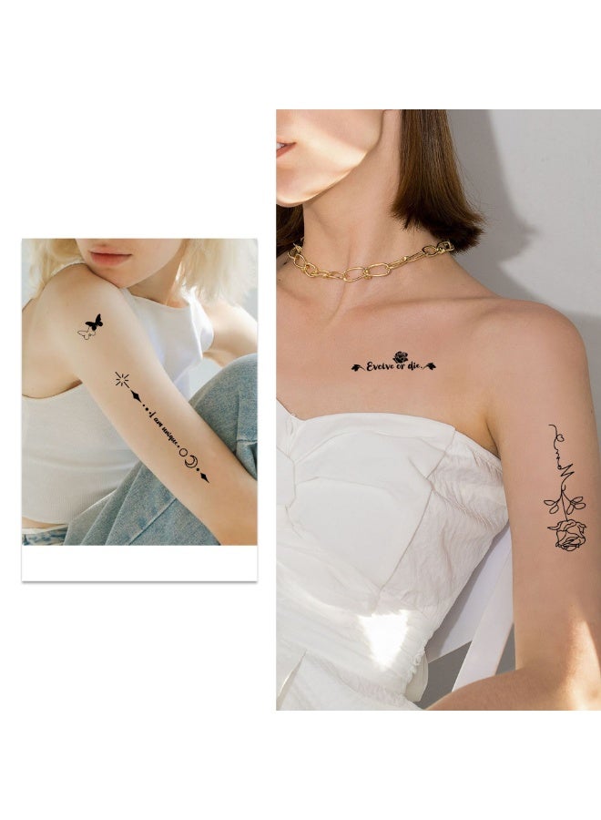 Joudi Temporary Tattoo Stickers 30 Sheets - Waterproof Micro Fake Tattoos, Flowers, Spiders, Feathers, Animals, Butterfly Series Tattoos, Suitable for Kids, Adults, Men and Women - Image 2